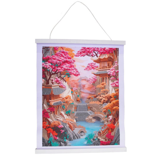 "Cherry Blossom" Crystal Art Scroll Kit Front