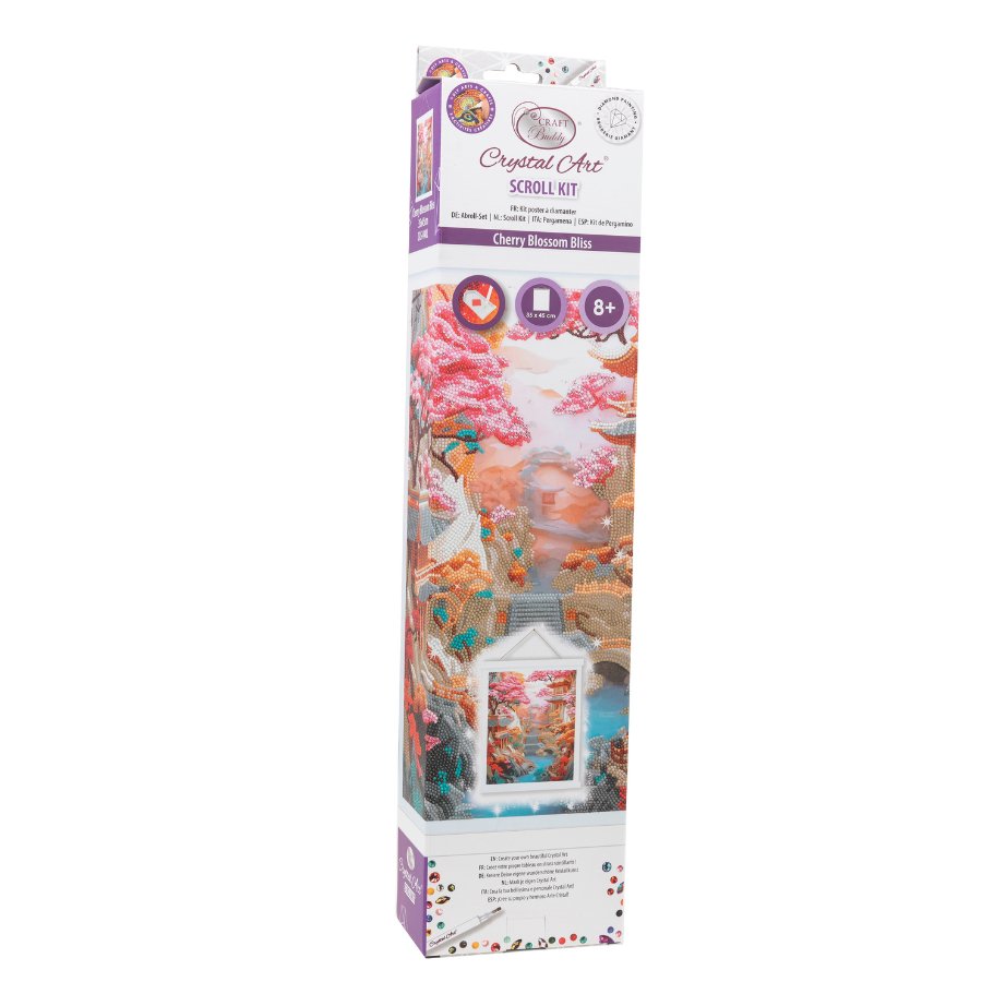 "Cherry Blossom" Crystal Art Scroll Kit Front Packaging