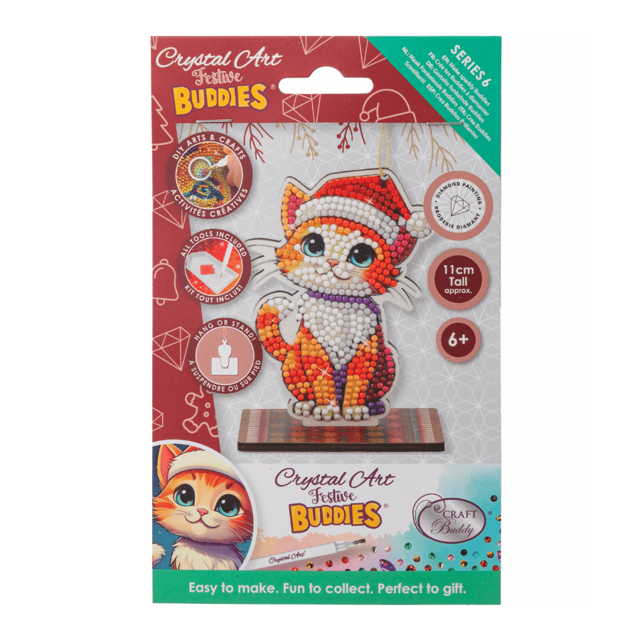 Christmas Cat Crystal Art Hanging Buddies Decoration pack
