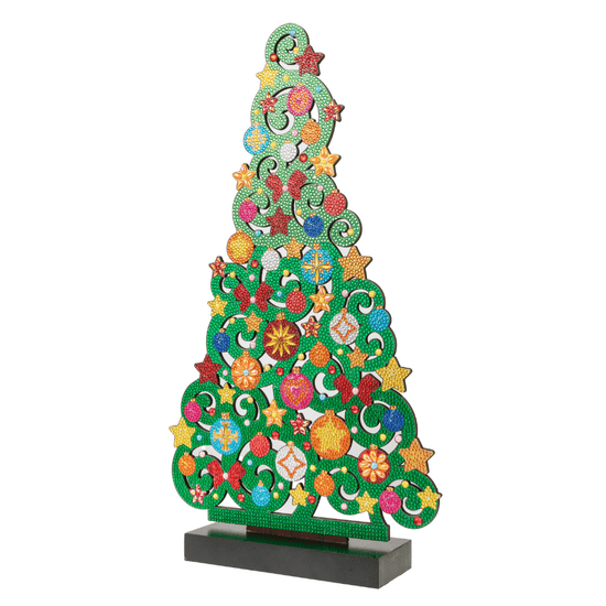 Christmas Tree Crystal Art Wooden Decoration angle2