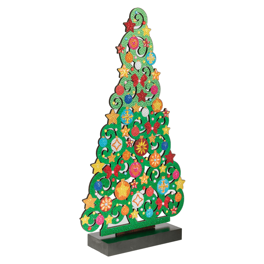 Christmas Tree Crystal Art Wooden Decoration angle