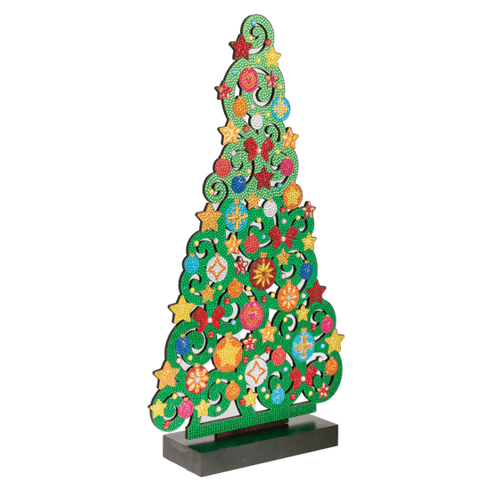 Christmas Tree Crystal Art Wooden Decoration angle