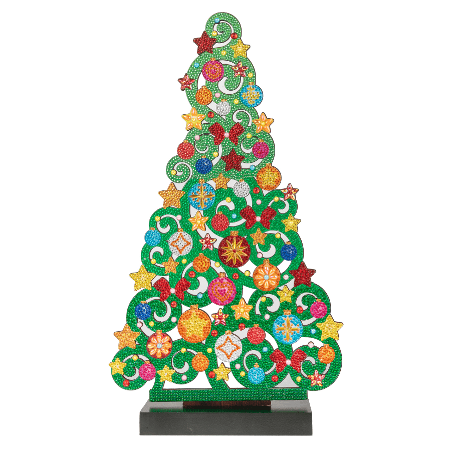 Christmas Tree Crystal Art Wooden Decoration complete