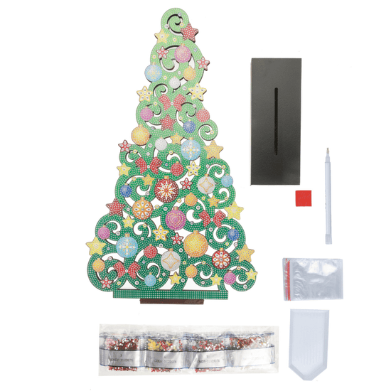 Christmas Tree Crystal Art Wooden Decoration contents