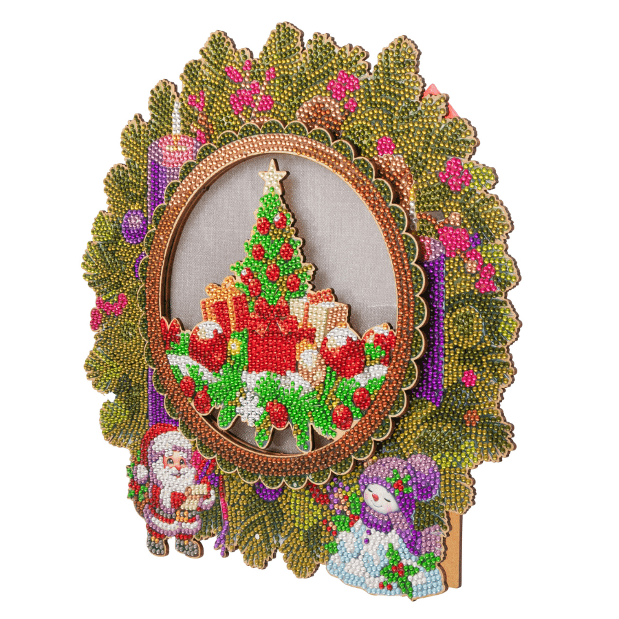 Christmas Wreath Crystal Art LED 3D Buildable Kit 6