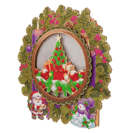 Christmas Wreath Crystal Art LED 3D Buildable Kit 6
