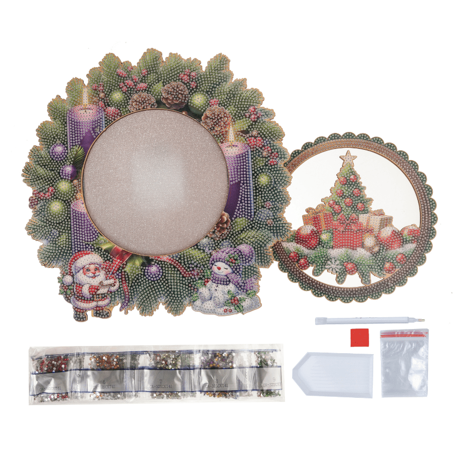 Christmas Wreath Crystal Art LED 3D Buildable Kit 