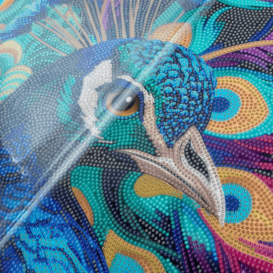 Colourful Peacock Crystal Art Framed Canvas Kit 40x50cm