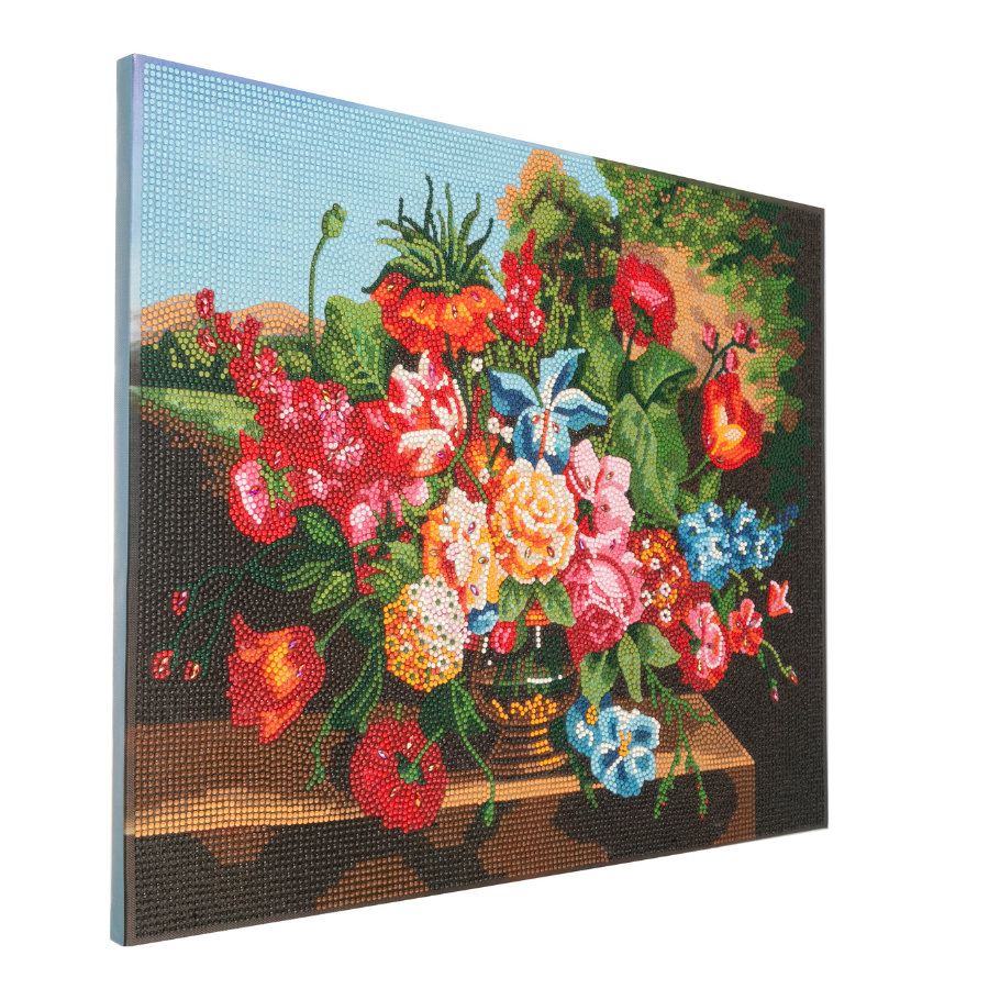 Countryside Flowers Crystal Art Framed Canvas Kit 50x40cm