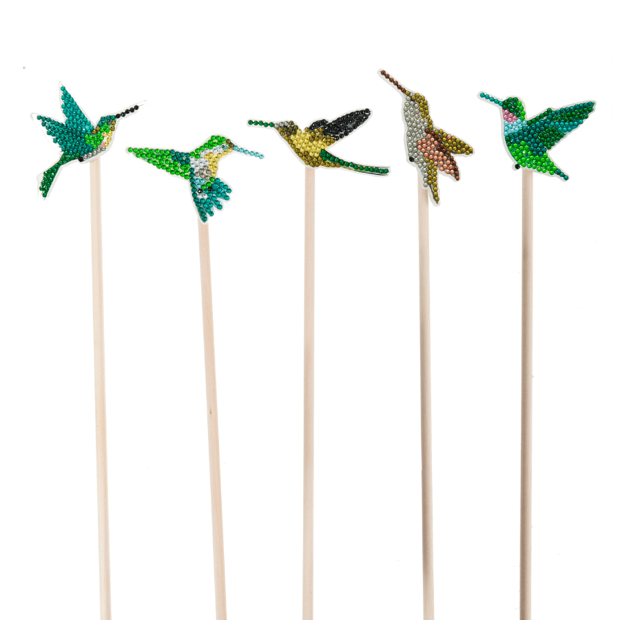 Crystal Art Bird Sticks Set of 12 1