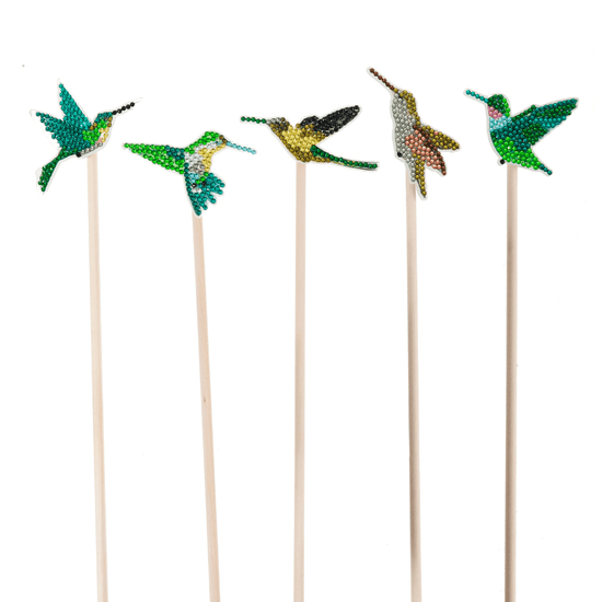 Crystal Art Bird Sticks Set of 12 1