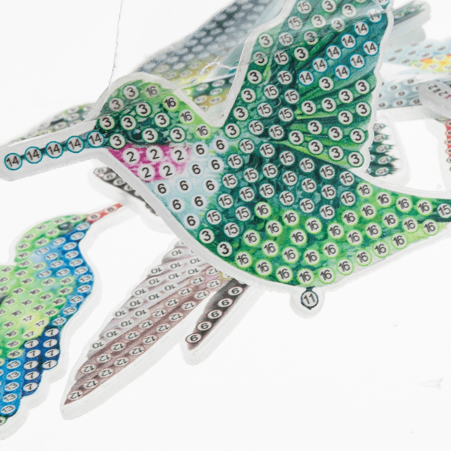 Crystal Art Bird Sticks Set of 12 3