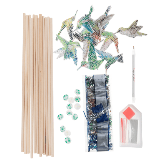 Crystal Art Bird Sticks Set of 12 4
