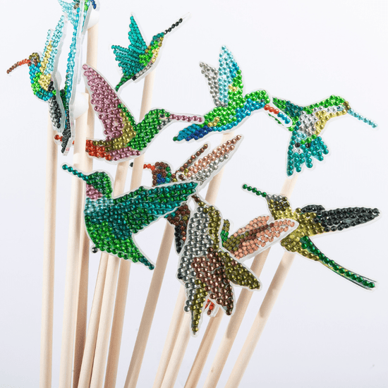 Crystal Art Bird Sticks Set of 12 5