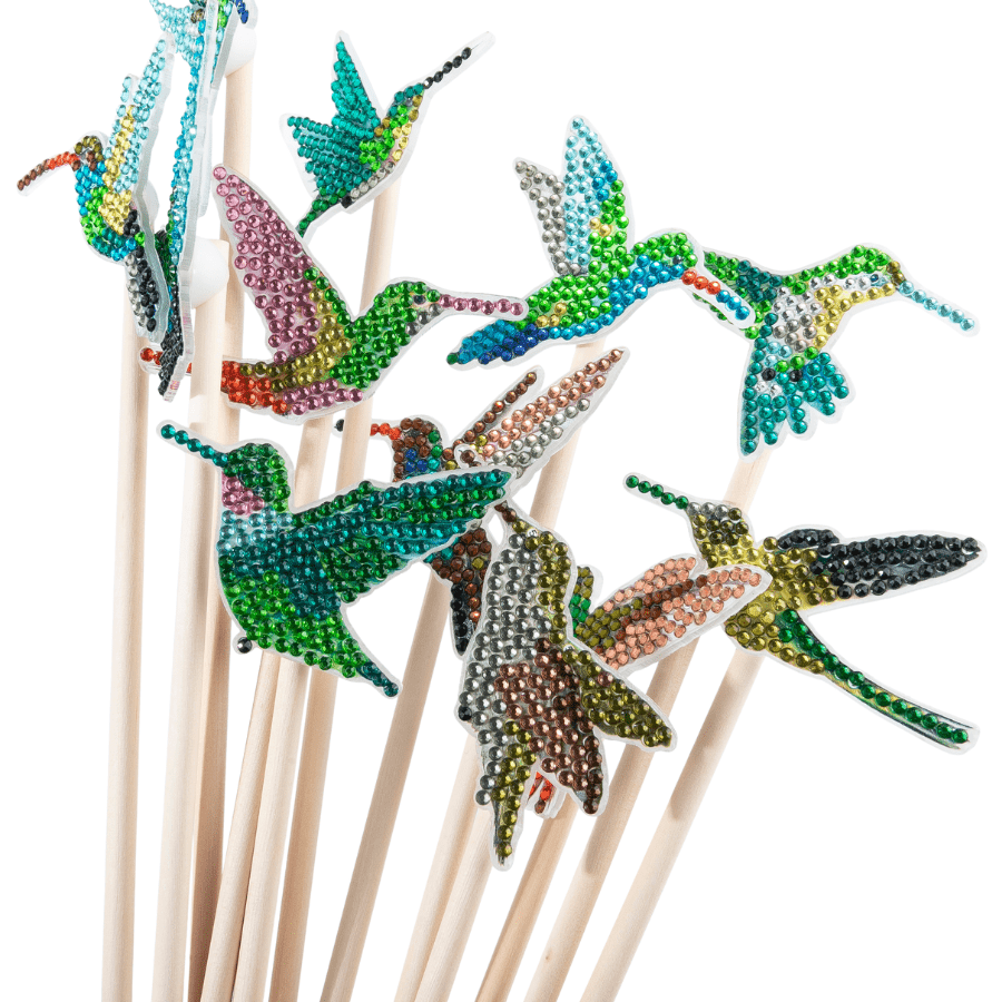 Crystal Art Bird Sticks Set of 12 6