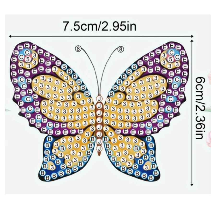 Crystal Art Butterflies Magnet Sticker Kit x 20