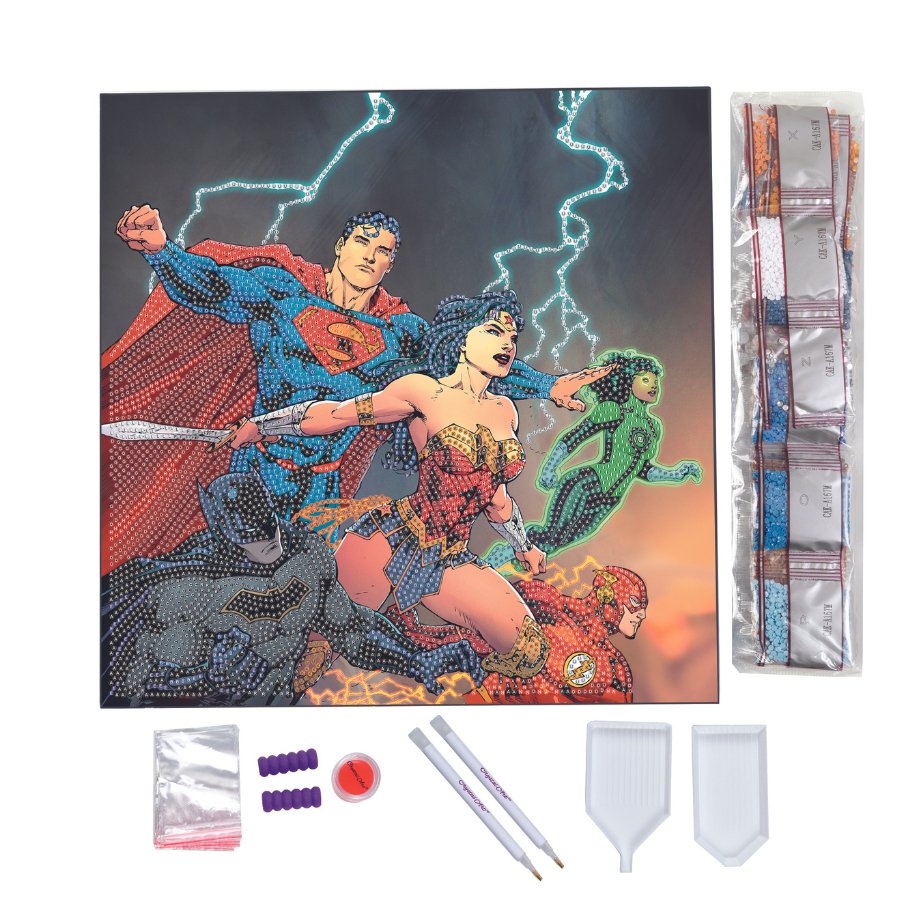 "DC Heroes" DC Comics Crystal Art Kit 30x30cm Content