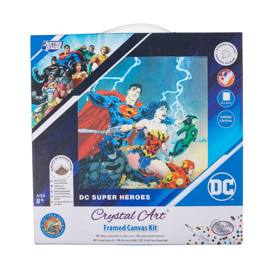 "DC Heroes" DC Comics Crystal Art Kit 30x30cm Front Packaging