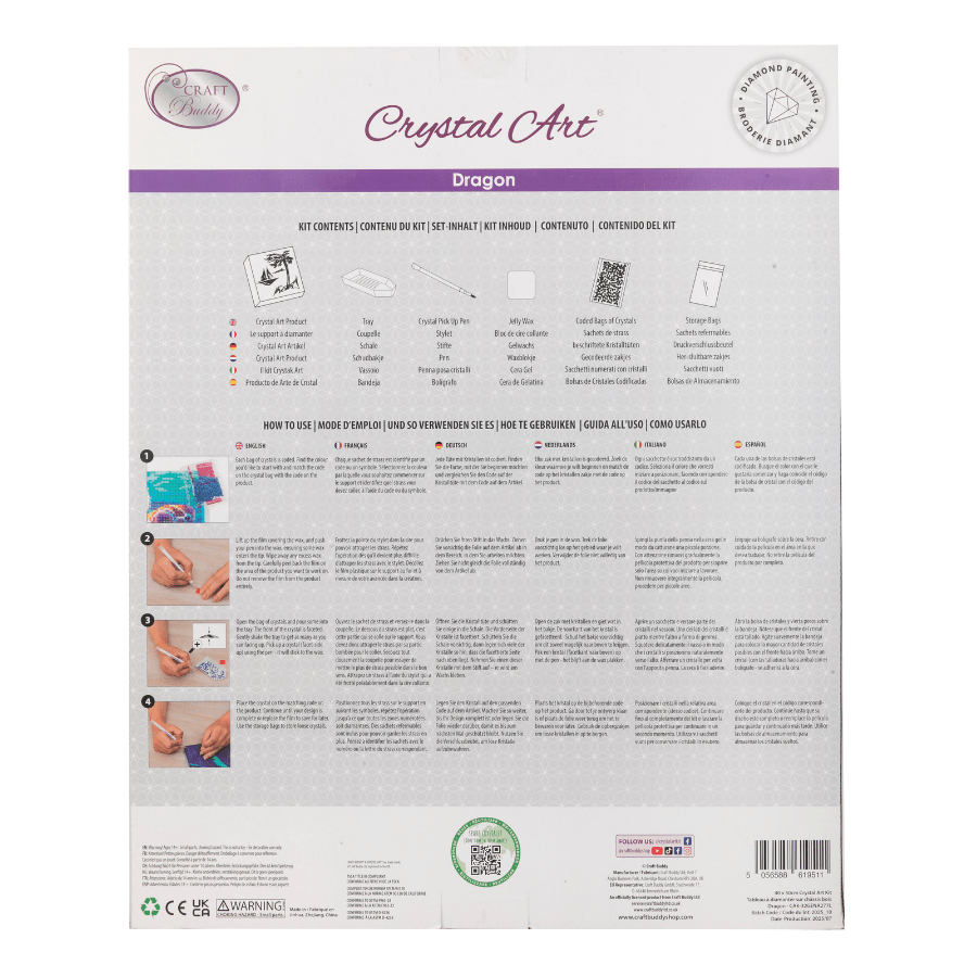 Dragon Crystal Art Canvas Kit 40x50cm