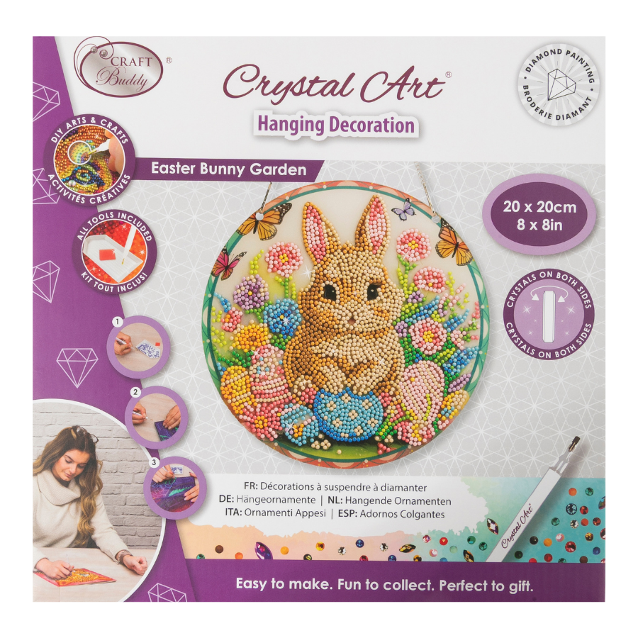 Easter Crystal Rabbit Easter Bunny & Delights Crystal Art Hanging Decoration x 2 – Craft Buddy