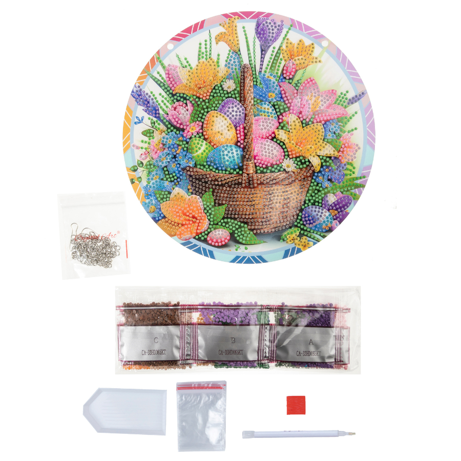 Easter Bunny & Delights Crystal Art Hanging Decoration x 2