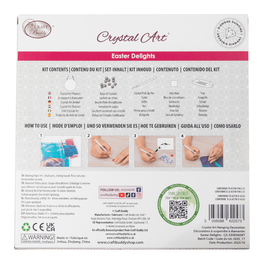 Easter Bunny & Delights Crystal Art Hanging Decoration x 2