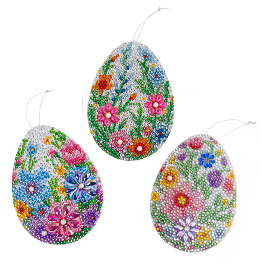 Easter Eggs Crystal Art Hanging Decoration Set of 12