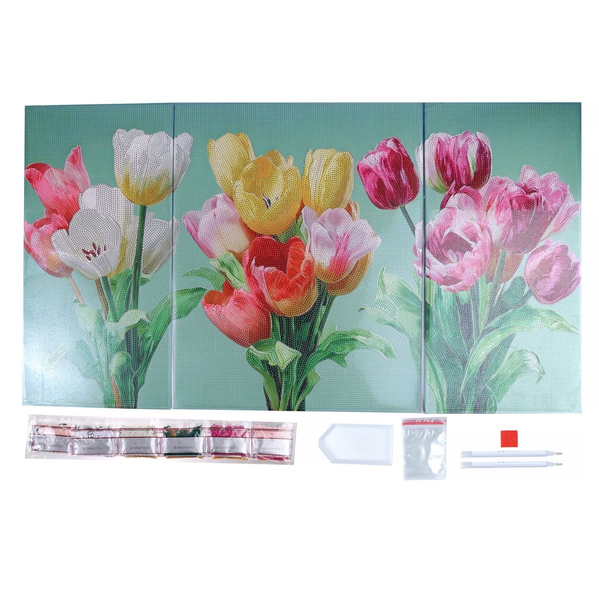 Echoes of spring diamond art triptych contents