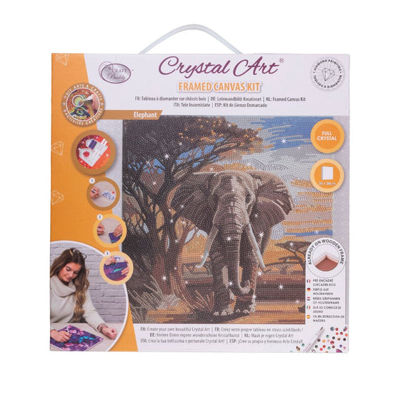 “Elephant” Crystal Art Kit 30x30cm Front Packaging