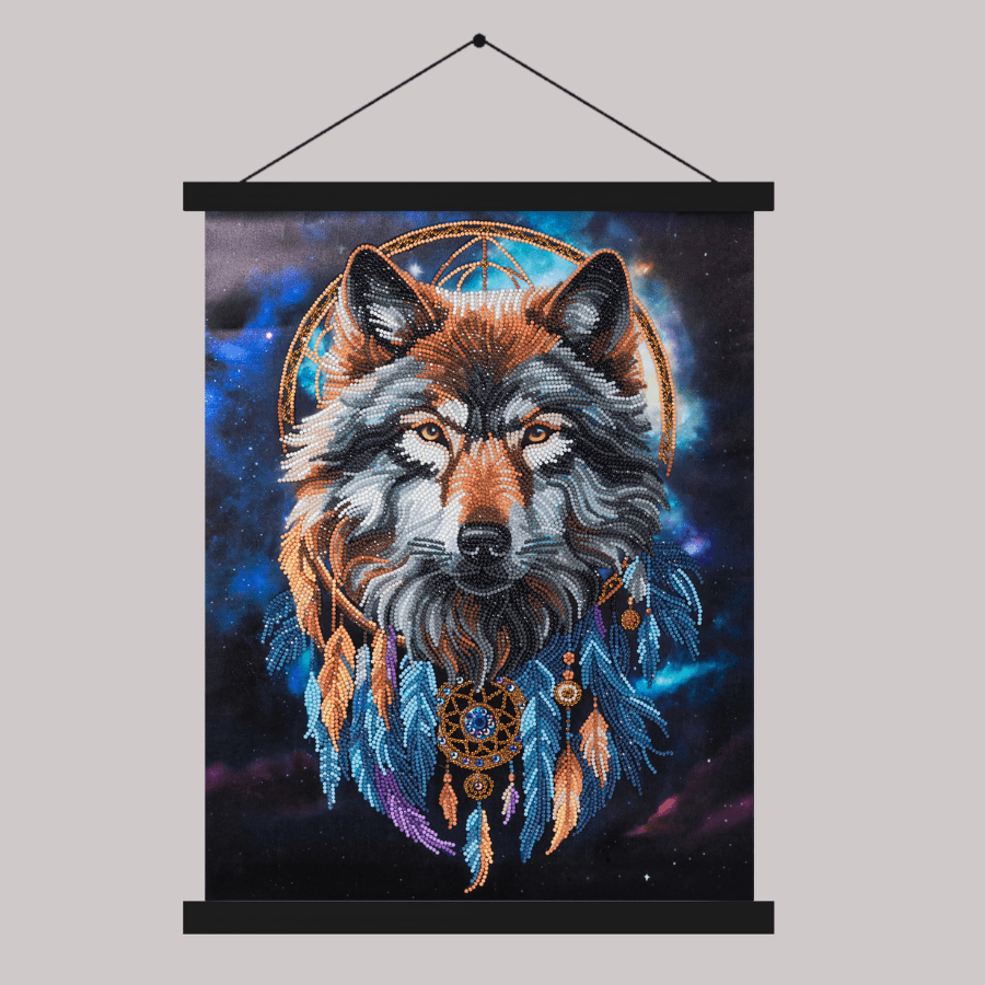 Enchanted Wolf Crystal Art Scroll Kit 40x50 