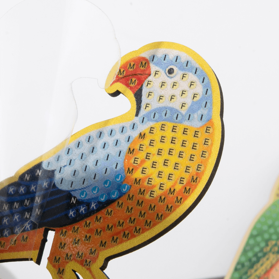 Exotic Birds Crystal Art Wooden Decoration