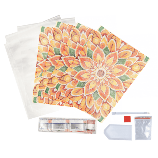 Flower Crystal Art Dinner Placemat Kit contents
