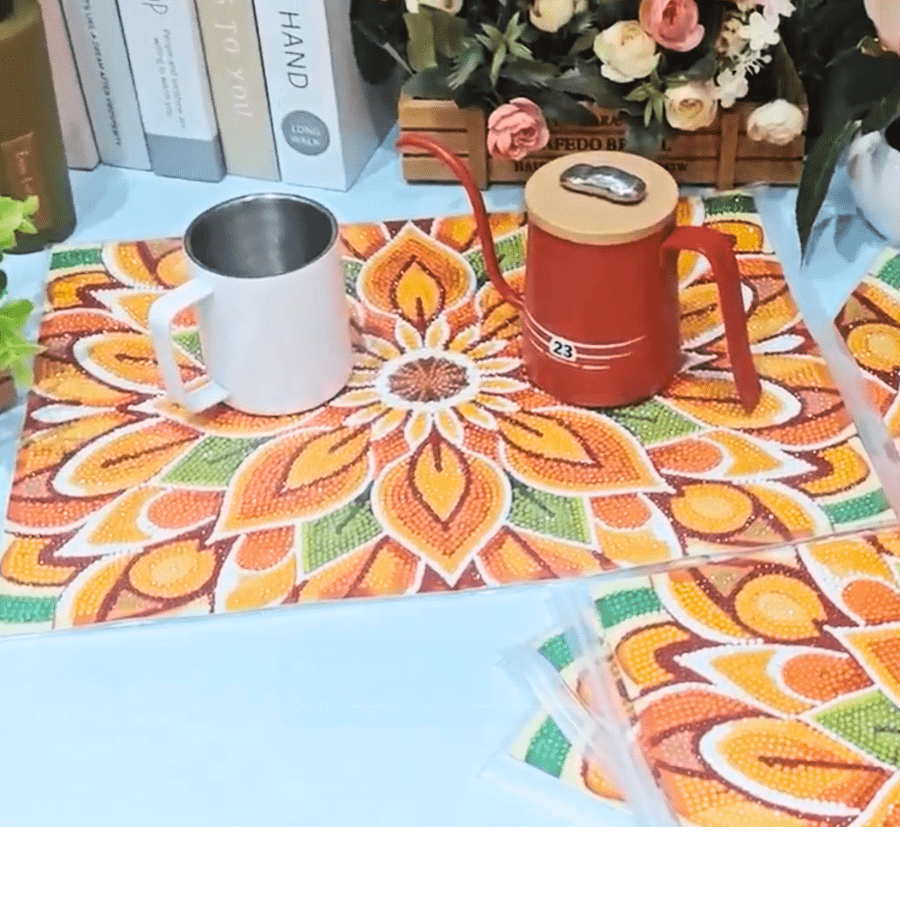 Flower Crystal Art Dinner Placemat Kit lifestyle