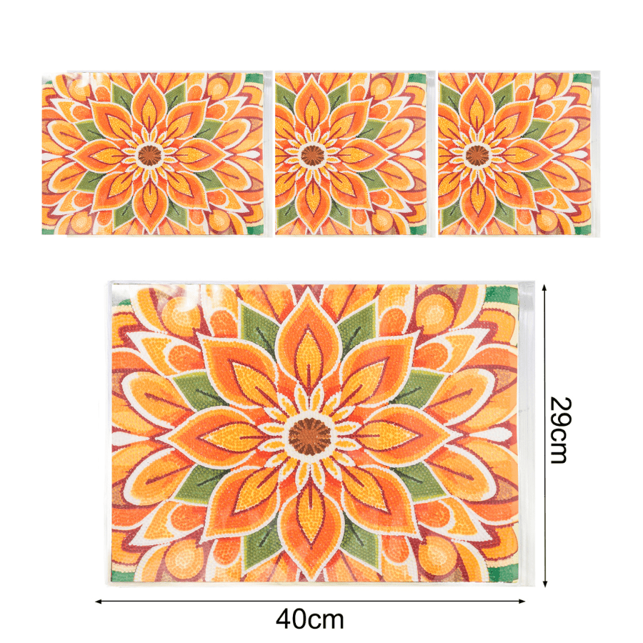 Flower Crystal Art Dinner Placemat Kit size