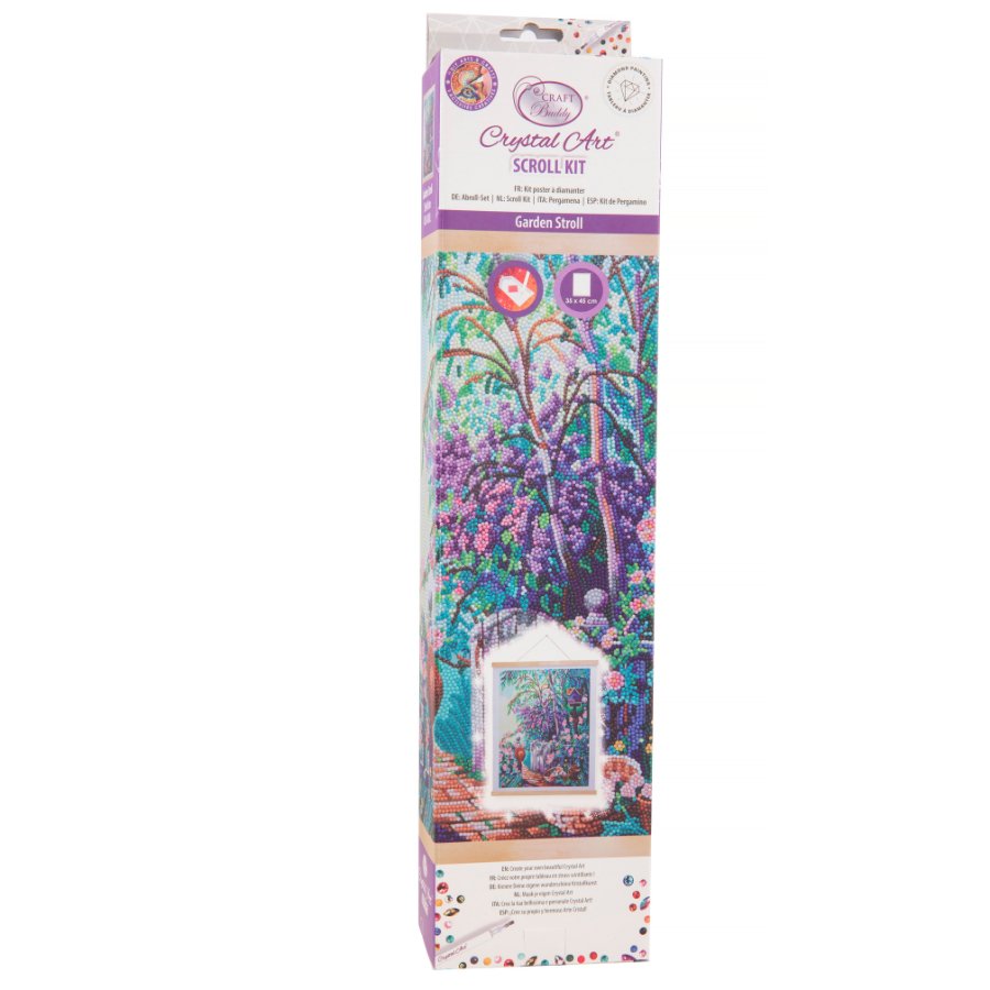 "Garden Scroll" Crystal Art Scroll Kit 35x45cm Front Packaging