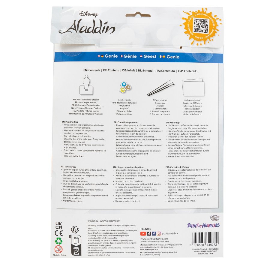 "Genie" Disney Paint By Numbers XL Buddies Kit Craft Buddy