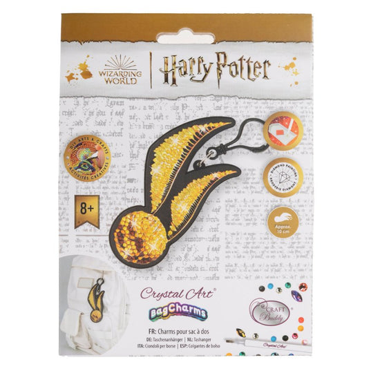 "Golden Snitch" Crystal Art Backpack Charm Kit Harry Potter Front Packaging