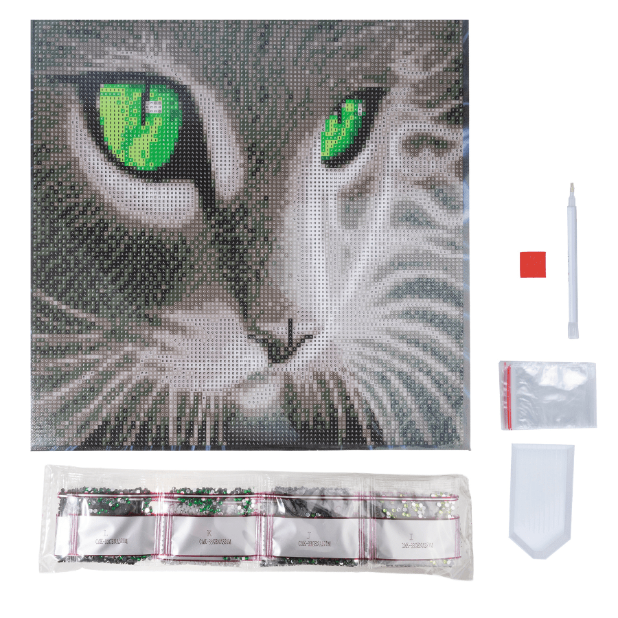 Green Eyed Gaze Crystal Art Canvas Kit 30x30cm Craft Buddy green-eyed-gaze-crystal-art-canvas-kit-30x30cm-craft-buddy