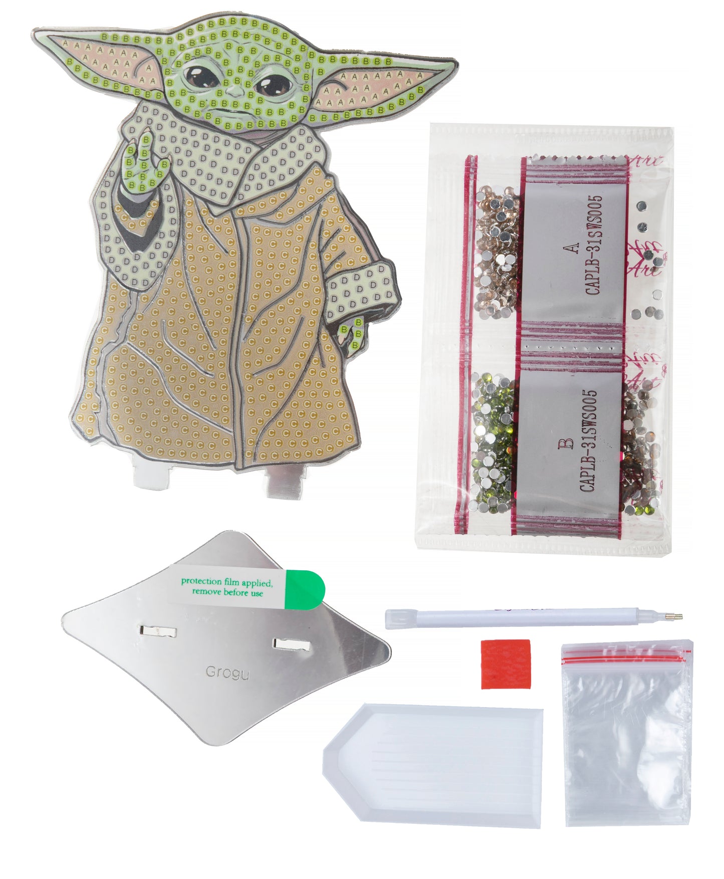 Grogu Crystal Art Mirror Buddies Kit Star Wars 3