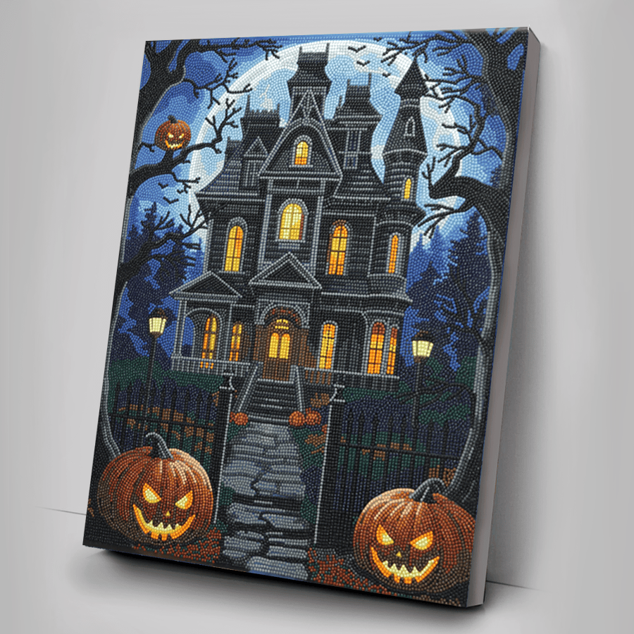 Halloween Manor Crystal Art Canvas Kit 40x50 9