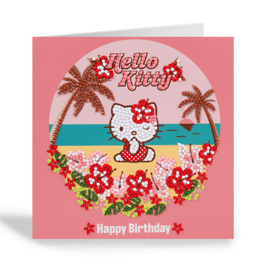 Happy Birthday Aloha Crystal Art Card 18x18cm Hello Kitty – Craft