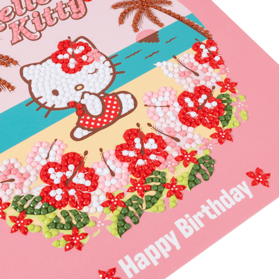 Happy Birthday Aloha Crystal Art Card 18x18cm Hello Kitty – Craft