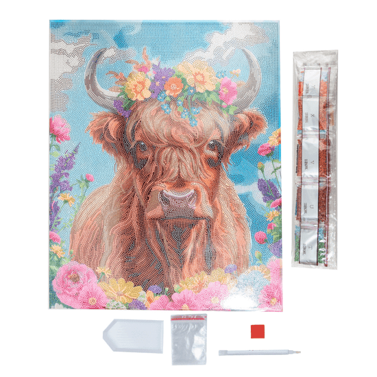Highland Fun Crystal Art Framed Canvas Kit 40x50cm