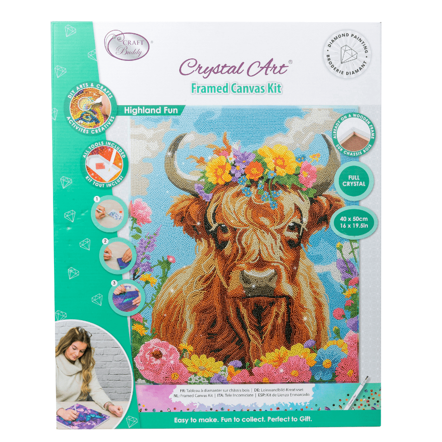 Highland Fun Crystal Art Framed Canvas Kit 40x50cm