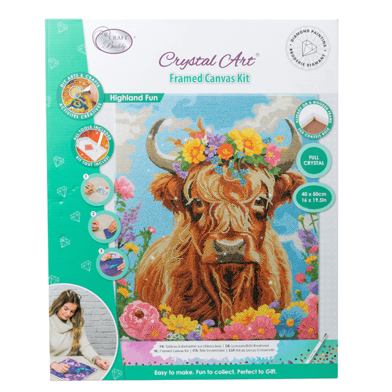 Highland Fun Crystal Art Framed Canvas Kit 40x50cm