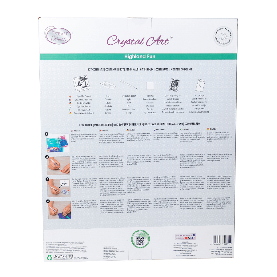 Highland Fun Crystal Art Framed Canvas Kit 40x50cm