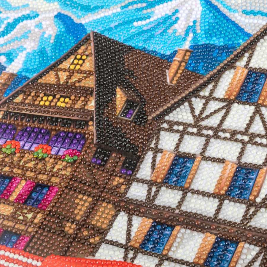 "Houses" Crystal Art Scroll Kit Close Up