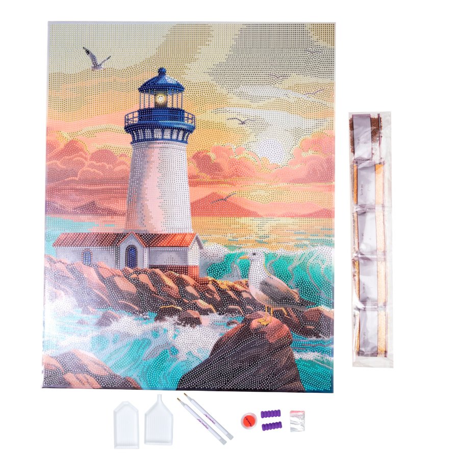 "Lighthouse" Crystal Art Canvas Kit 40x50cm