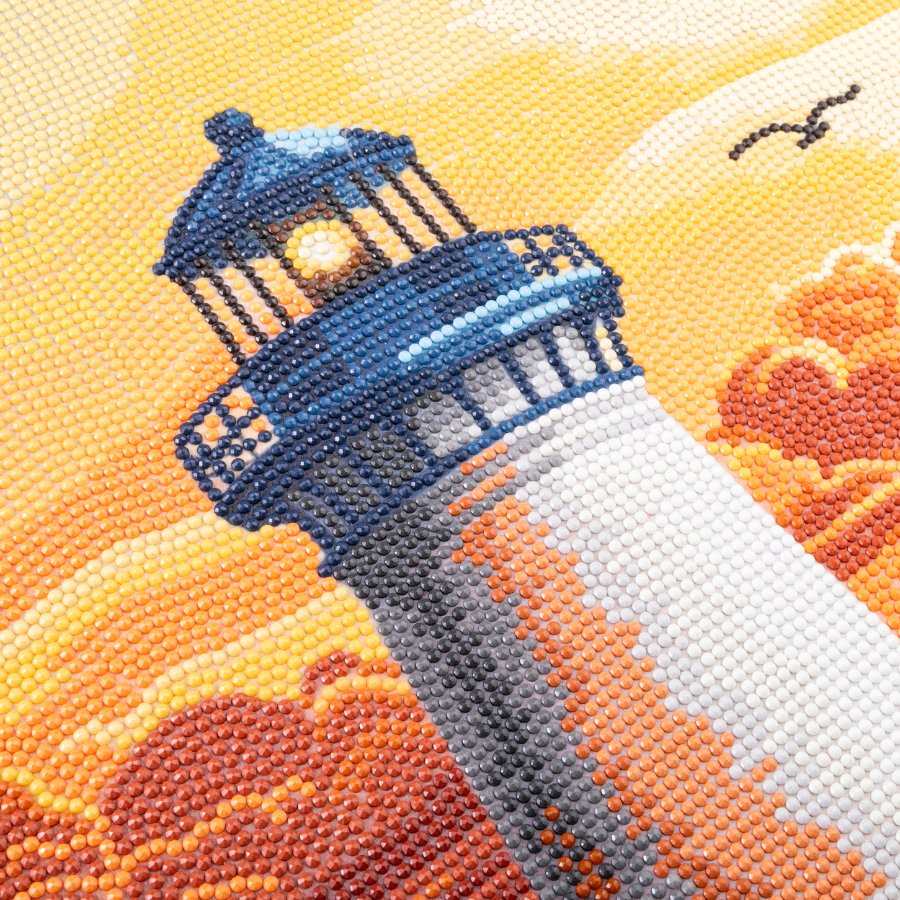 "Lighthouse" 40x50cm Crystal Art Canvas Kit Close Up