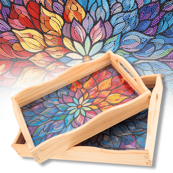 Mandala Crystal Art MDF Tray Set of 23